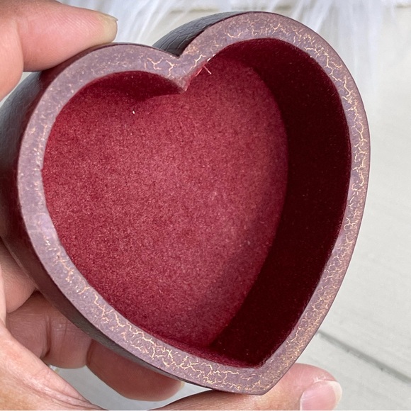 Heart Shape Jewelry Box Trinket Silver Cover - Picture 3 of 11